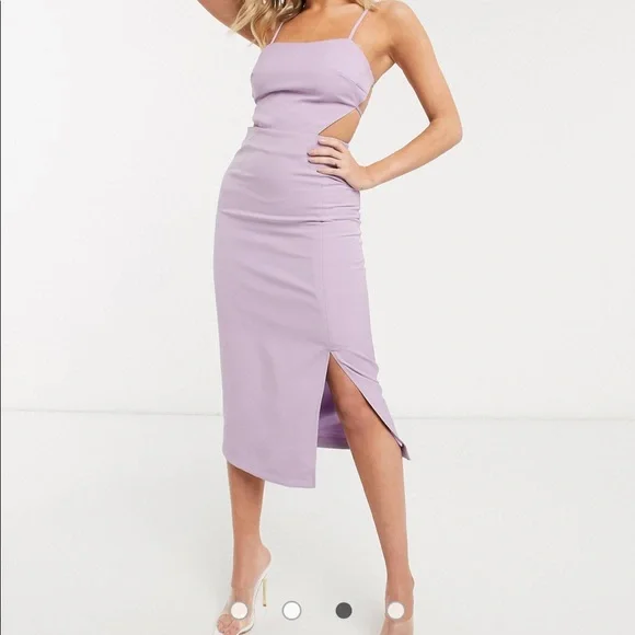 ASOS | Dresses | Asos Lilac Tie Back Midi Dress | Poshmark